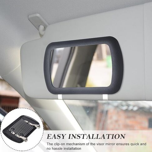 2 حزمة مقطع مرايا الحجارة ، مرآة Car Sun HD Vanity Valsors ، مرآة مستحضرات تجميلية تظلم الشمس ، مقطع على مرايا ماكياج Sun View Sun View ، إكسسوارات عالمية للسيارة ، شاحنة ، سيارات الدفع الرباعي (أسود) in Kuwait