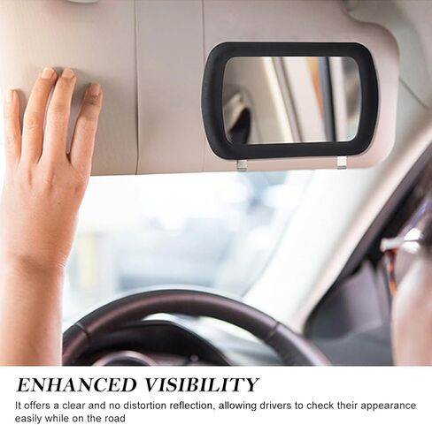 2 حزمة مقطع مرايا الحجارة ، مرآة Car Sun HD Vanity Valsors ، مرآة مستحضرات تجميلية تظلم الشمس ، مقطع على مرايا ماكياج Sun View Sun View ، إكسسوارات عالمية للسيارة ، شاحنة ، سيارات الدفع الرباعي (أسود) in Kuwait