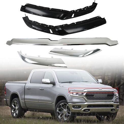 Munirater chrome الأمامي الشبكية العلوي مصبوب مع استبدال قوسين لعام 2019-2022 RAM 1500 in Saudi Arabia