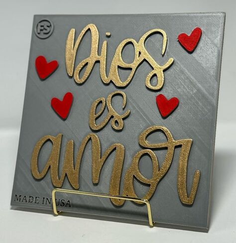 Placa: Dios es Amor ، لوحات مسيحية ، لويحات جدار زخرفية ، لويحات الصداقة ، هدايا أو لويحات ذكريات ، مصنوعة يدويًا في الولايات المتحدة الأمريكية in Saudi Arabia