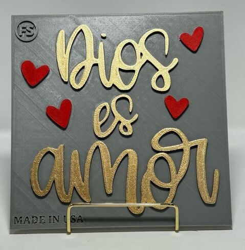 Placa: Dios es Amor ، لوحات مسيحية ، لويحات جدار زخرفية ، لويحات الصداقة ، هدايا أو لويحات ذكريات ، مصنوعة يدويًا في الولايات المتحدة الأمريكية in Saudi Arabia