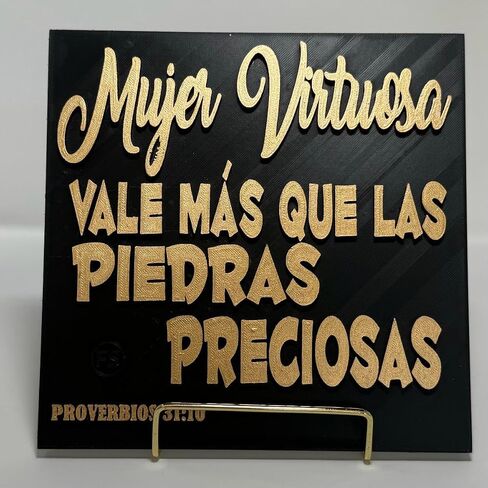Placa: MUJER VIRTUOSA VALE MAS QUE LAS PIEDRAS PRECIOSAS, Decorative wall plaques, Christian plaques, friendship plaques, gift or memories plaques, Handmade in USA in Saudi Arabia
