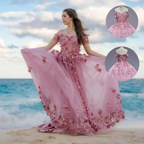 Sweetheart Tulle Quinceanera Dresses for Women Off The Shoulder Ball Gown with Train Lace Beaed Sweet 15 16 Dress in Saudi Arabia