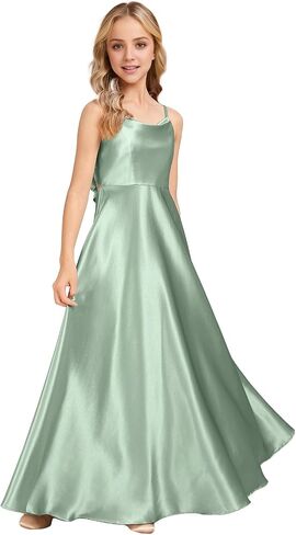 Cowl Junior Bridemaid Dress Girls Formal Dresses Stretch Satin Flower Girl Dresses Party Wedding Pageant in Saudi Arabia