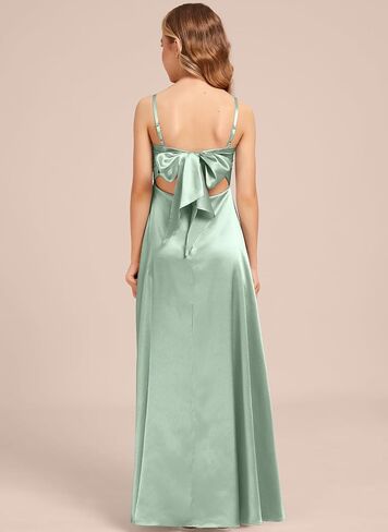 Cowl Junior Bridemaid Dress Girls Formal Dresses Stretch Satin Flower Girl Dresses Party Wedding Pageant in Saudi Arabia