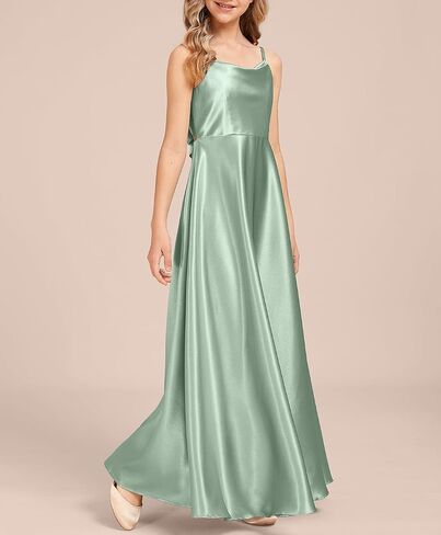 Cowl Junior Bridemaid Dress Girls Formal Dresses Stretch Satin Flower Girl Dresses Party Wedding Pageant in Saudi Arabia