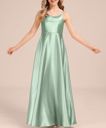 Cowl Junior Bridemaid Dress Girls Formal Dresses Stretch Satin Flower Girl Dresses Party Wedding Pageant in Saudi Arabia