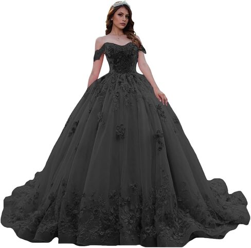 Sweetheart Tulle Quinceanera Dresses for Women Off The Shoulder Ball Gown with Train Lace Beaed Sweet 15 16 Dress in Saudi Arabia