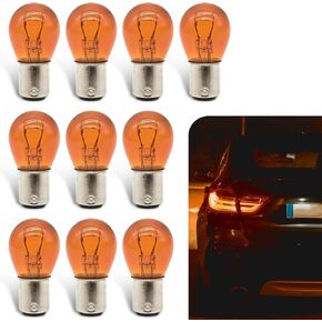 10 PCS 1157 لمبة ، 12 فولت 21/5W مصابيح الفرامل متعددة الاستخدامات/انعطاف مصابيح الإشارة/استبدال إضاءة ضوء الذيل ، توصيل وتشغيل المصباح المصغر ، لمعظم السيارات والشاحنات ، سيارات الدفع الرباعي (العنبر) in Kuwait
