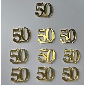 Religious Collection Number 50 Charm Gold, 10 Pieces of 50 gold charms for 50th Birthday, Anniversary or any other occasion. Approx. 1 inch Long in Saudi Arabia