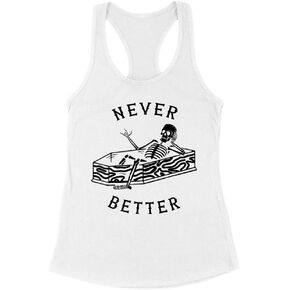 Never Better Skeleton Tank Top Fitted Racerback Women's in Kuwait