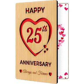5 Year Marriage Anniversary Card Gifts for husband Wife, Wooden Happy 5th Anniversary Card for Her Him, Always and Forever Fifth Wood Wedding Anniversary Card for Men in Saudi Arabia