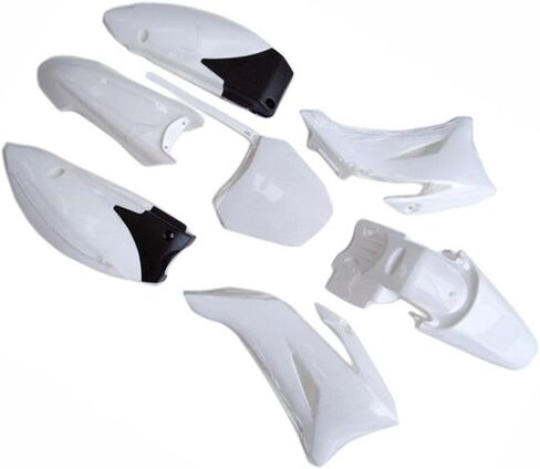 Complete Plastic Fender Mud Guard Body Fairing Kit & Fuel Gas Tank & Seat for TTR-R110E TTR110 TTR 110 SSR 140 SSR 170 Motocross Pit Dirt Bike Parts (White) in Saudi Arabia