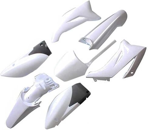 Complete Plastic Fender Mud Guard Body Fairing Kit & Fuel Gas Tank & Seat for TTR-R110E TTR110 TTR 110 SSR 140 SSR 170 Motocross Pit Dirt Bike Parts (White) in Saudi Arabia