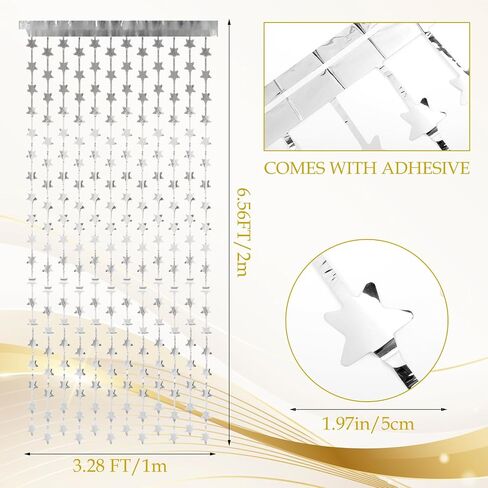 2PCS Gold Glitter Paper Star Garland, 78 Inches Long Sparkling Golden Stars Banners, Hanging Decorations for 2024 New Year Graduation Wedding Baby Shower Birthday Christmas Party Decor in Kuwait