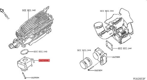 جسم خنق السيارة 16119-1LA0D متوافق مع Nissan Patrol Y62 Infiniti QX56 QX60 QX80 2010-2018 TRITTLE TUBE VALVE 16119-3JA0B in Kuwait