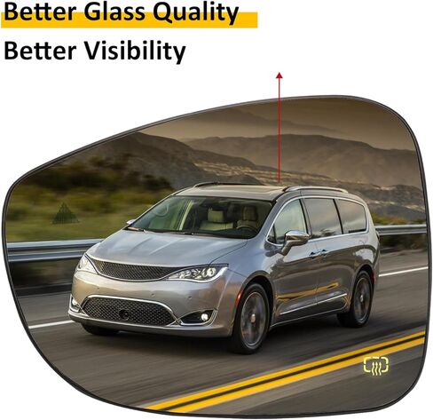 استبدال المرآة الجانبية للركاب لـ Chrysler Pacifica 2017-2024 ، Voyager 2020-2024-زجاج مرآة جانبي يمين ، مرايا المنظر الخلفي مع بقعة مدفوعة ومكفوفة بالطاقة in Saudi Arabia