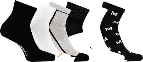 جوارب Merrell ربع وسادة معاد تدويرها للجنسين، عبوة من 6 أزواج، أبيض، M/L in Kuwait