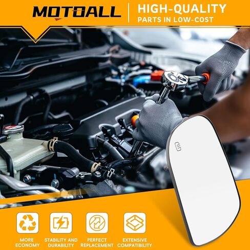 Motoall الجانب الأيمن من الزجاج الخلفي مرآة الرؤية الخلفية - مرآة خارجي على جانب الركاب مناسبة ل Toyota Sienna 2011-2019 in Saudi Arabia