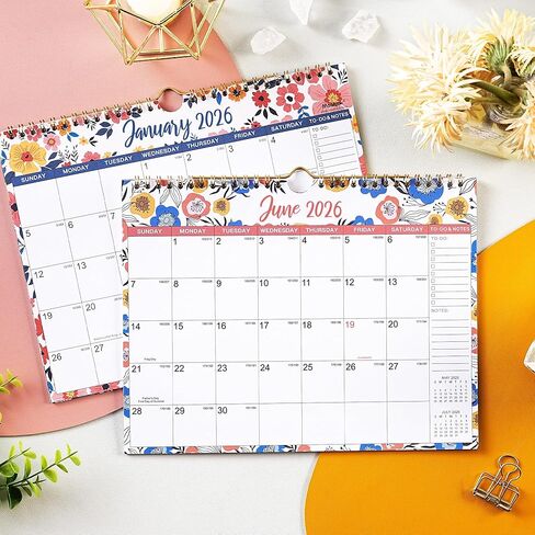 2025-2026 Calendar - Mar. 2025 - Aug. 2026, 2025-2026 Wall Calendar 18 Months, Monthly Calendar with Julian Date, 11 x 8.5 in, Twin-Wire Binding, Great for Hanging on The Wall, Color Design in Kuwait