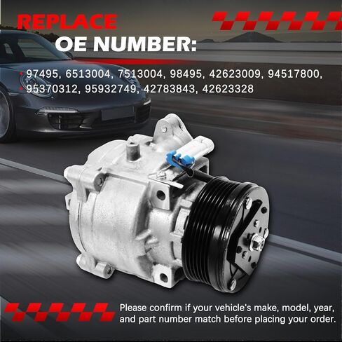 ملاءمة ضاغط التيار المتردد لعام 2013-2021 Encore 1.4L ، 2020-2021 Encore GX 1.3L ، 2020-2021 Encore GX 1.2L ، 2013-2021 Trax & 2013-2020 Sonic 1.4L ، A/C مع استبدال القابض لـ 6513004 in Saudi Arabia