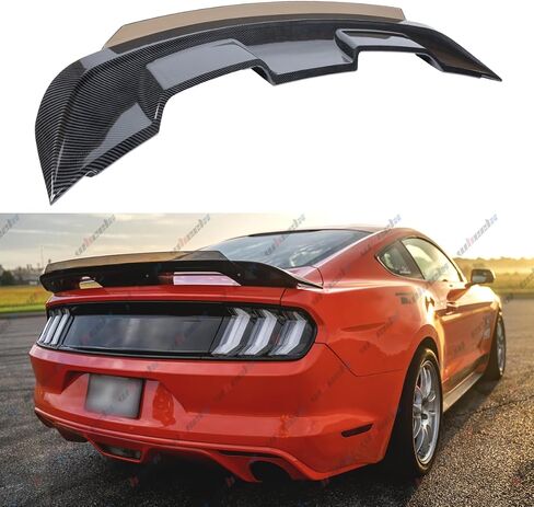 Wicker Bill Beal Spoiler متوافق مع 2015-2023 Ford Mustang ، GT500 GT350 Strunk Trunk Extrable Deck Deck Lid Wickerbill Man Man Man (Black Black) in Saudi Arabia