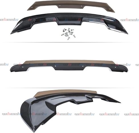 Wicker Bill Beal Spoiler متوافق مع 2015-2023 Ford Mustang ، GT500 GT350 Strunk Trunk Extrable Deck Deck Lid Wickerbill Man Man Man (Black Black) in Saudi Arabia