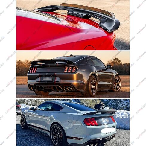 Wicker Bill Beal Spoiler متوافق مع 2015-2023 Ford Mustang ، GT500 GT350 Strunk Trunk Extrable Deck Deck Lid Wickerbill Man Man Man (Black Black) in Saudi Arabia