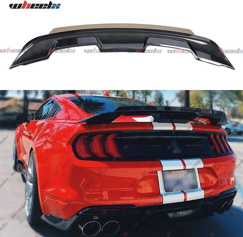 Wicker Bill Beal Spoiler متوافق مع 2015-2023 Ford Mustang ، GT500 GT350 Strunk Trunk Extrable Deck Deck Lid Wickerbill Man Man Man (Black Black) in Saudi Arabia