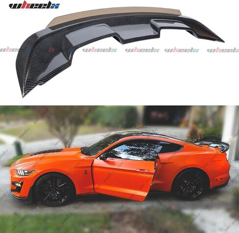 Wicker Bill Beal Spoiler متوافق مع 2015-2023 Ford Mustang ، GT500 GT350 Strunk Trunk Extrable Deck Deck Lid Wickerbill Man Man Man (Black Black) in Saudi Arabia