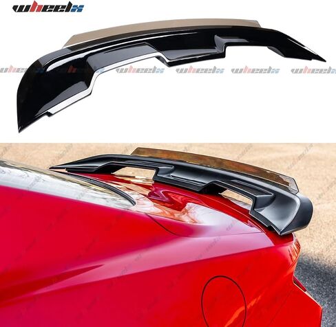 Wicker Bill Rear Spoiler Compatible with 2015-2023 Ford Mustang, GT500 GT350 Style Trunk Exterior Tail Deck Lid Wing Wickerbill Lip Splitter Man Gift (Glossy Black) in Saudi Arabia