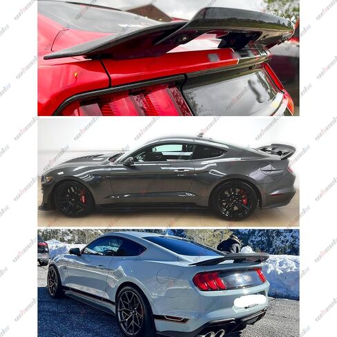 Wicker Bill Beal Spoiler متوافق مع 2015-2023 Ford Mustang ، GT500 GT350 Strunk Trunk Extrable Deck Deck Lid Wickerbill Man Man Man (Black Black) in Saudi Arabia