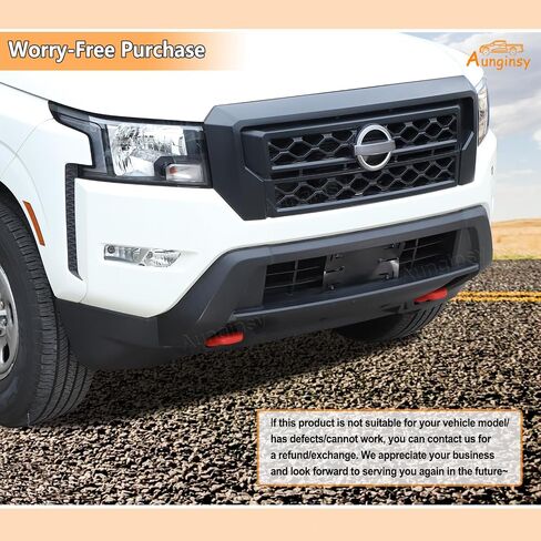 Aunginsy Front Prespres Tow Hook يتوافق مع Nissan Frontier 2022-2025 Pickup Pront Pront Pront Twor Trailer Cover Cover Towing Hitch Rubber Sleeve Cover Cover Expression in Kuwait