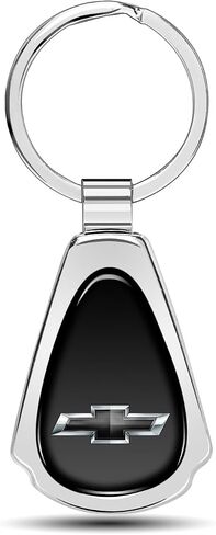 for Chevrolet Black Logo Black Dome Metal Teardrop Key Chain in Saudi Arabia