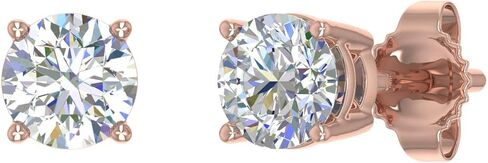 3/8 to 0.70 Carat 4-Prong Set Diamond Stud Earrings in 14K Gold - IGI Certified in Kuwait