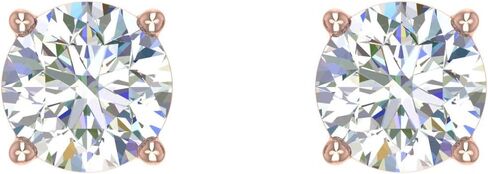 3/8 to 0.70 Carat 4-Prong Set Diamond Stud Earrings in 14K Gold - IGI Certified in Kuwait