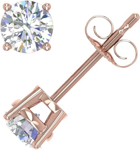 3/8 to 0.70 Carat 4-Prong Set Diamond Stud Earrings in 14K Gold - IGI Certified in Kuwait