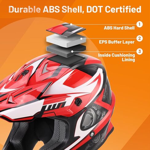 Adult ATV Dirt Bike Helmet with Goggles Gloves & Mask Adjustable Sun Visor Motorcycle Adult Helmet Off-Road Motocross Downhill Moped MX for Unisex-Adult-Gray in Saudi Arabia