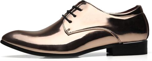 Santimon Men's Oxford Shoes Dress Pointed Toe Shiny Patent Leather Lace Up Casual Prom Party Shoes in Saudi Arabia