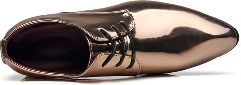 Santimon Men's Oxford Shoes Dress Pointed Toe Shiny Patent Leather Lace Up Casual Prom Party Shoes in Saudi Arabia