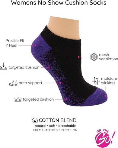 On The Go Women's Cushion Fashion Low-Cut Socks (6 Pair) in Saudi Arabia
