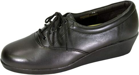 24 Hour Comfort Debbie Women's Wide Width Cushioned Comfort Leather Lace Up Shoes in Kuwait