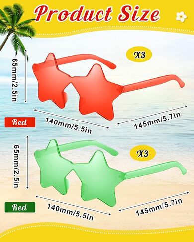 MEPase 18 PCS Christmas في يوليو يحتفل الحفلات عيد الميلاد قبعات Santa Hawaiian Flower Leis Star Glasses للبالغين الحفلة الصيفية in Saudi Arabia