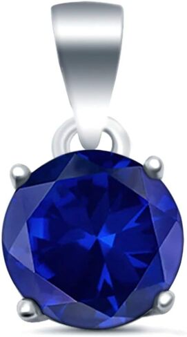 Blue Apple Co. Halo محاكاة Zirconia Zirconia Round 925 Sterling Silver Charm arndant in Saudi Arabia