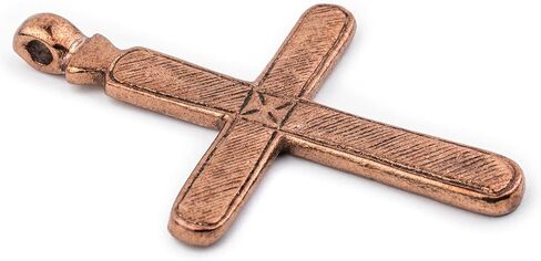 TheBeadchest Addis Ethiopian Copper Cross Pendant (80x50mm) in Kuwait