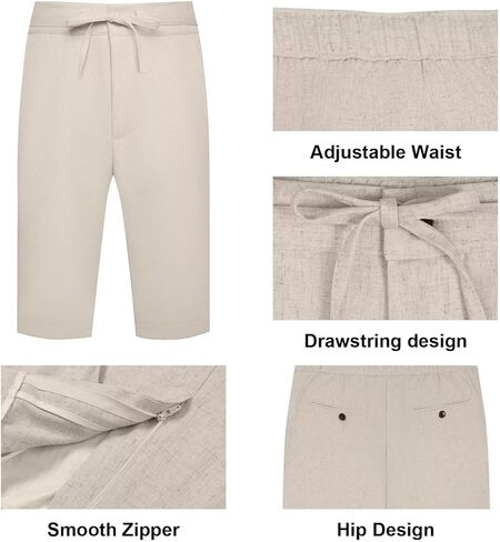 بدلة الكتان الرجعية الرجعية بدلة 2 قطعة لدعاوى قصيرة للرجال in Kuwait