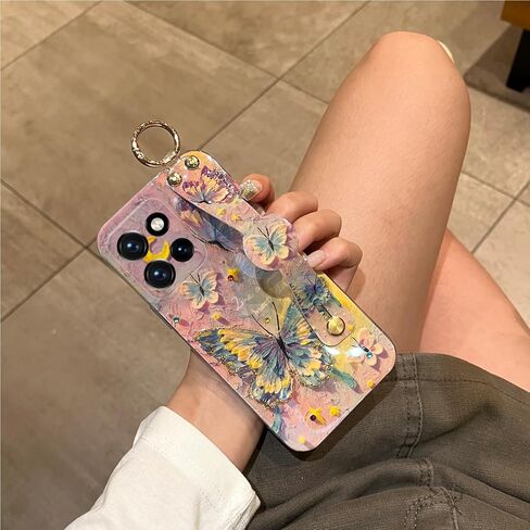 حافظة لهاتف Motorola Moto G 5g 2024، حافظة G Play 5g 2024 مقاس 6.6 بوصات [ليس 4 جرام] مع حامل حزام معصم لامع لطيف بنمط الرسوم المتحركة Kawaii حافظة هاتف واقية مضادة للصدمات للفتيات والنساء - عباد الشمس in Kuwait