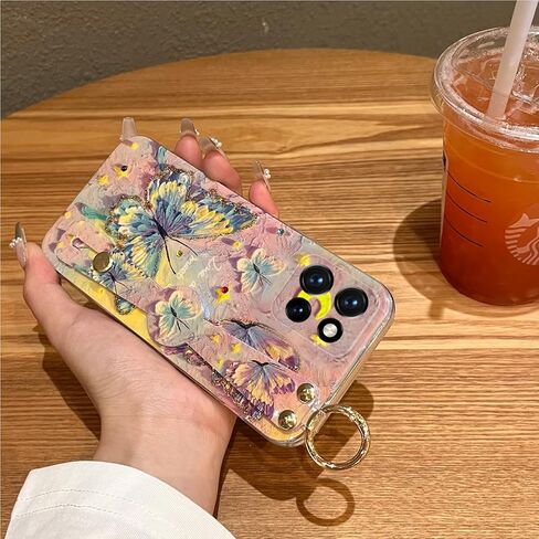 حافظة لهاتف Motorola Moto G 5g 2024، حافظة G Play 5g 2024 مقاس 6.6 بوصات [ليس 4 جرام] مع حامل حزام معصم لامع لطيف بنمط الرسوم المتحركة Kawaii حافظة هاتف واقية مضادة للصدمات للفتيات والنساء - عباد الشمس in Kuwait