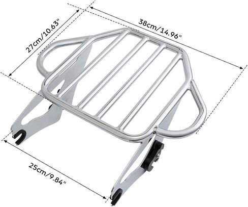 TCMT Detachable Passenger Backrest Sissy Bar With 2-Up Luggage Rack 4 Point Docking Hardware Kits Fits For Harley Touring Touring CVO Road Glide Street Glide Road King Electra Glide 2014-2025 in Saudi Arabia