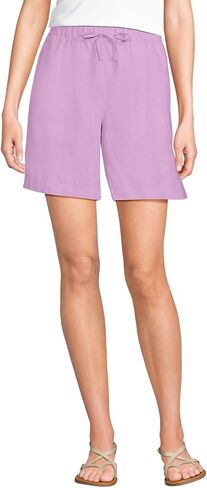 Lands' End Women's Linen High Rise Pull On 7" Shorts in Saudi Arabia